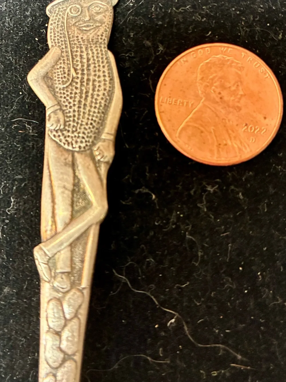 Vintage Planters Peanut Silver plate Metal -Themed Collectible Spoon by Carlton